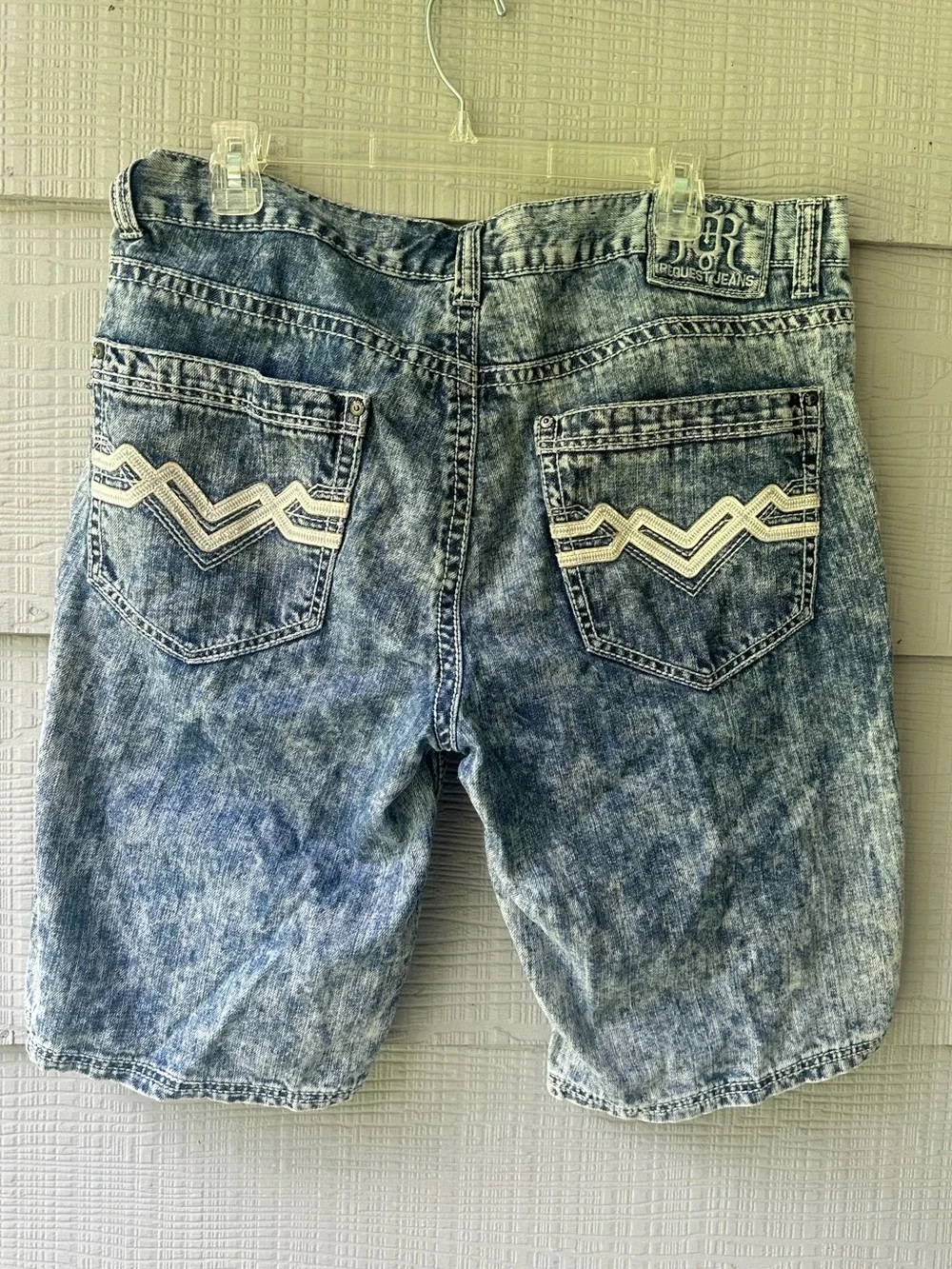 Request Jeans Acid wash Y2K Streetwear Denim Shorts~36